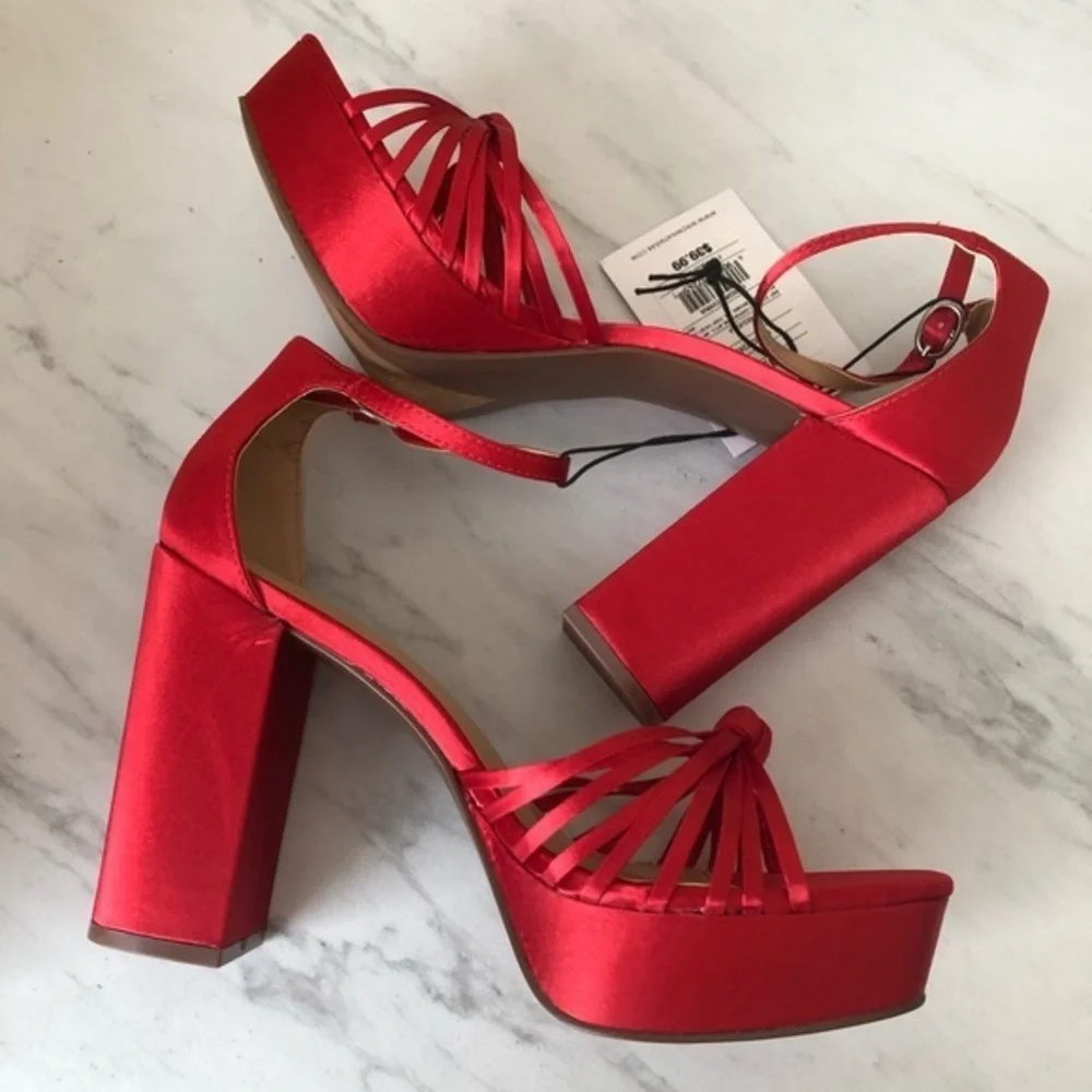 Who What Wear Platforms Red Ella High Heel Shoes